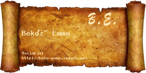 Bekő Emma névjegykártya