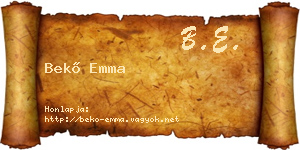 Bekő Emma névjegykártya