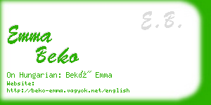 emma beko business card